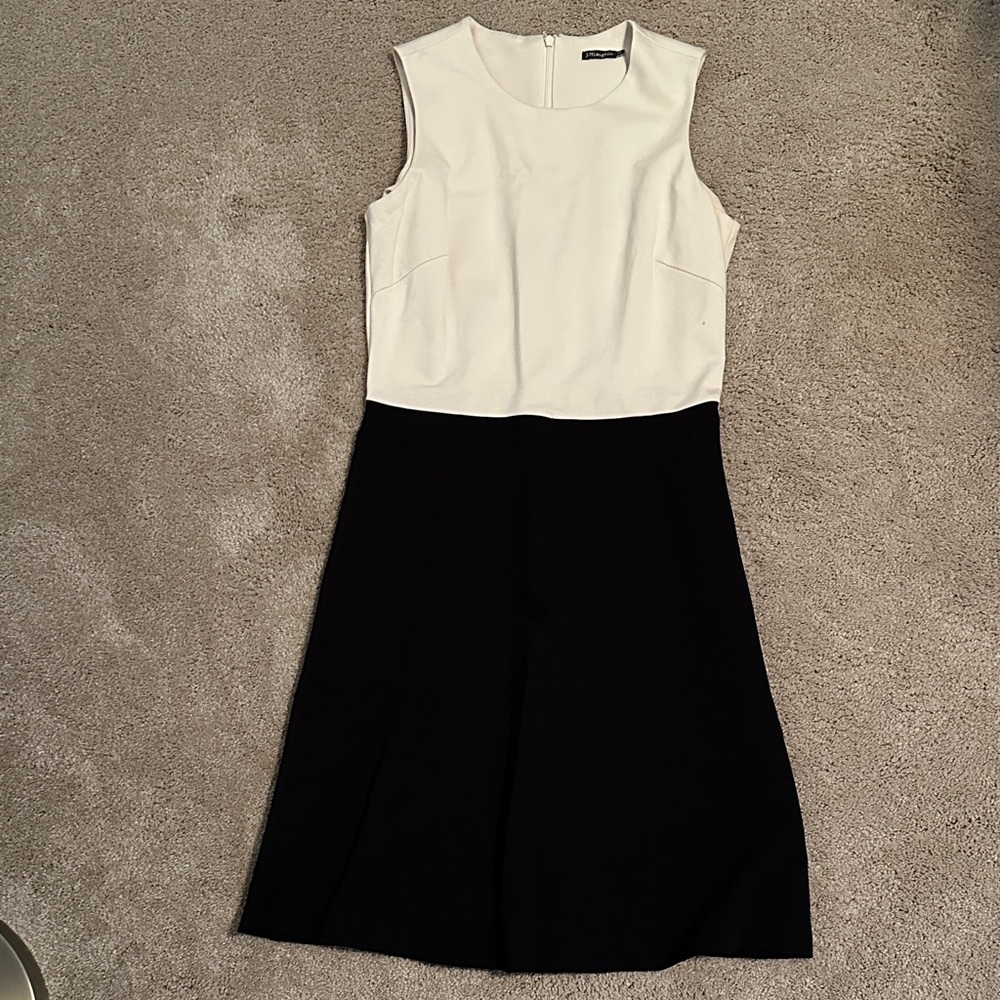J. McLaughlin Black and Cream Midi Dress